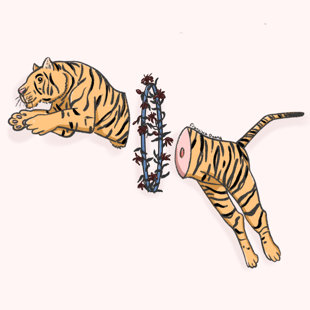 Jump In. Don’t look back; You might lose something. Digital illustration.