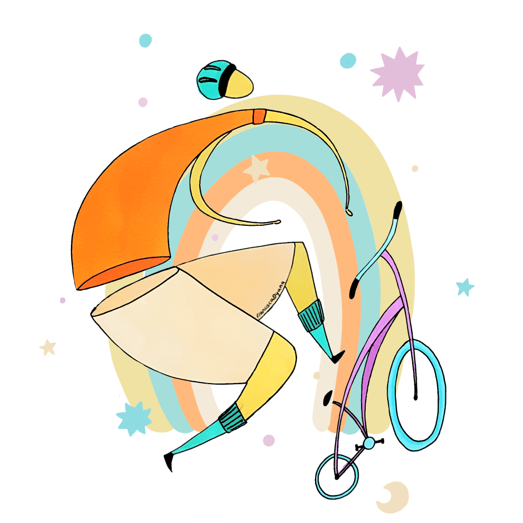 Rainbow Road. Handdrawn, markers. Absurdistic, surrealism.