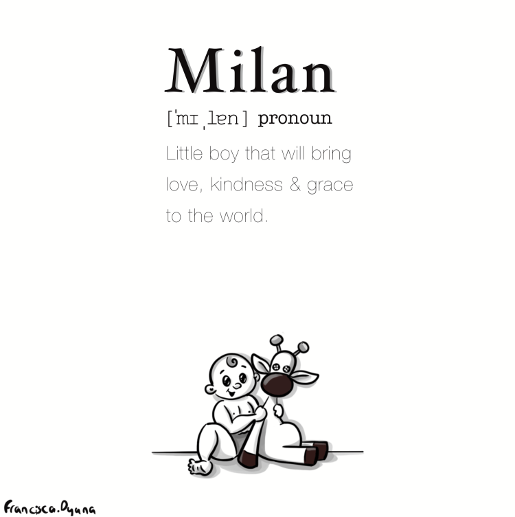 Birth card. Hand drawn. Lineart.