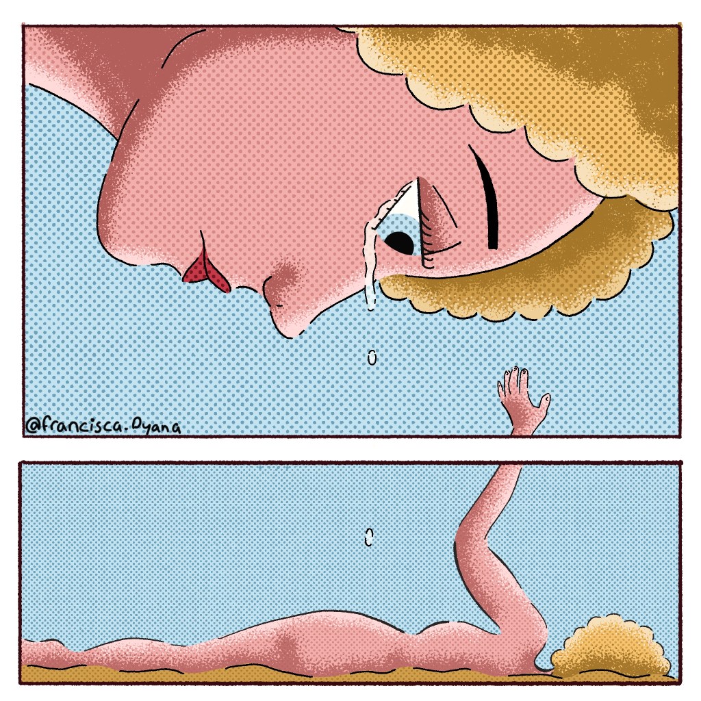 The Tear of God. Digital pop art.